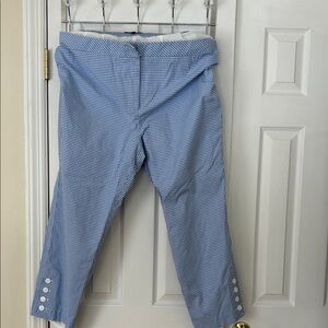 Talbots Women's Blue Checkered Cropped Pants